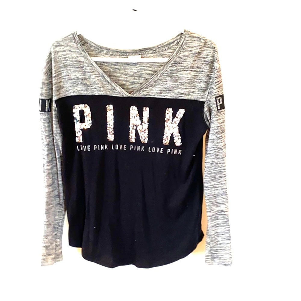 A long sleeve pink brand shirt